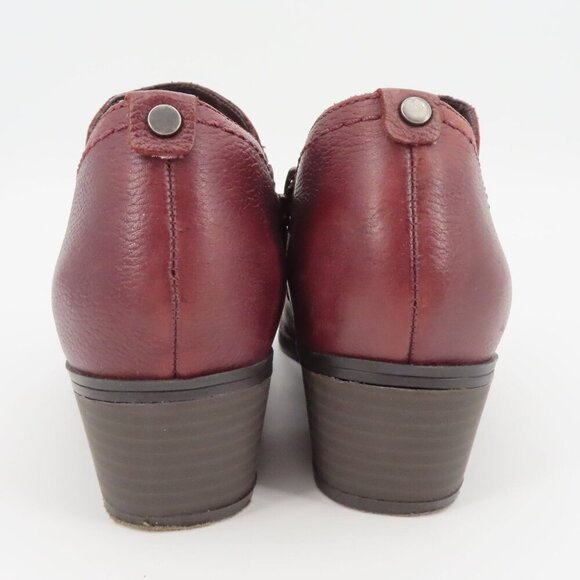 Naturalizer Women 7.5 W ZARIE Leather Ankle Boots Booties Purple Brown Zippers - Picture 7 of 14